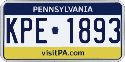 PA license plate KPE1893