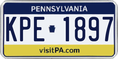 PA license plate KPE1897