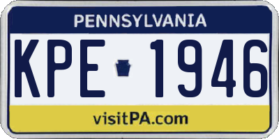 PA license plate KPE1946