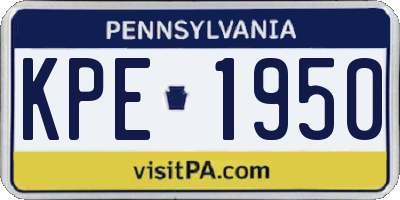 PA license plate KPE1950