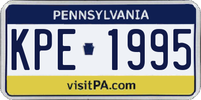 PA license plate KPE1995