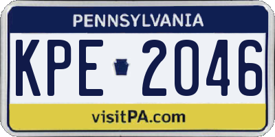 PA license plate KPE2046