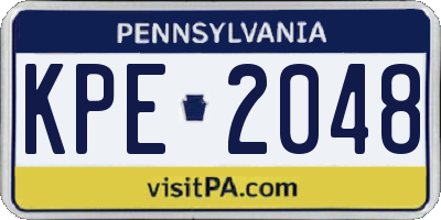 PA license plate KPE2048
