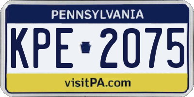 PA license plate KPE2075