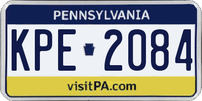 PA license plate KPE2084