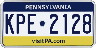 PA license plate KPE2128