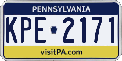 PA license plate KPE2171