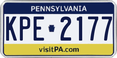 PA license plate KPE2177