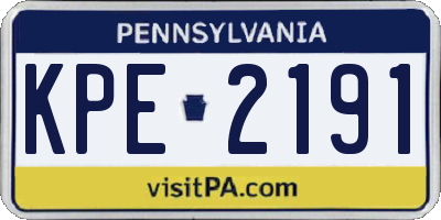PA license plate KPE2191