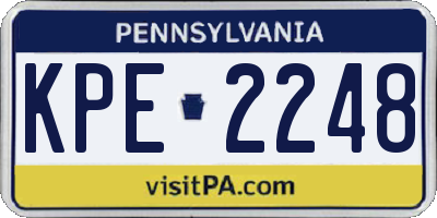 PA license plate KPE2248