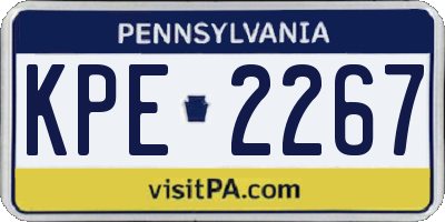 PA license plate KPE2267