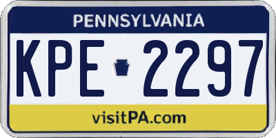PA license plate KPE2297