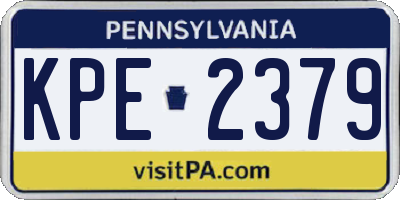 PA license plate KPE2379