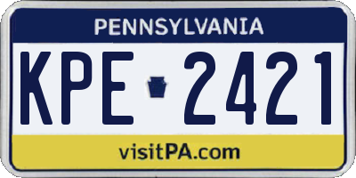 PA license plate KPE2421