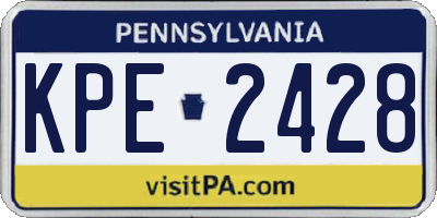PA license plate KPE2428