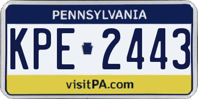 PA license plate KPE2443