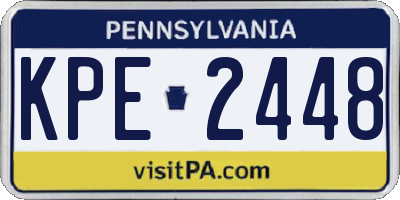 PA license plate KPE2448