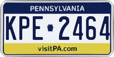 PA license plate KPE2464