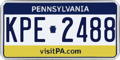 PA license plate KPE2488