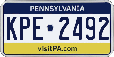 PA license plate KPE2492