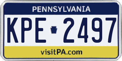 PA license plate KPE2497