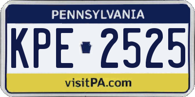 PA license plate KPE2525