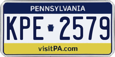 PA license plate KPE2579