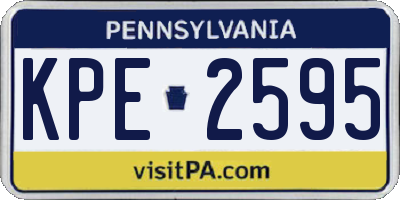 PA license plate KPE2595