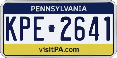 PA license plate KPE2641