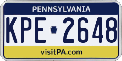 PA license plate KPE2648
