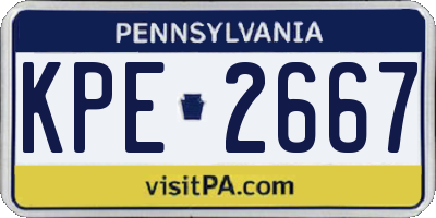 PA license plate KPE2667
