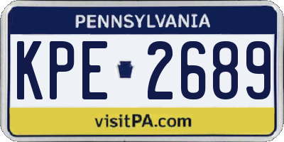 PA license plate KPE2689