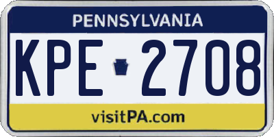 PA license plate KPE2708