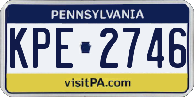 PA license plate KPE2746