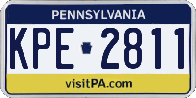 PA license plate KPE2811
