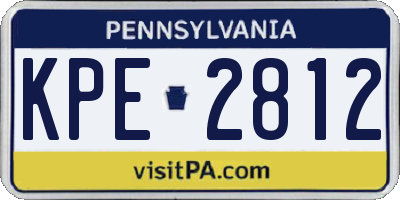 PA license plate KPE2812