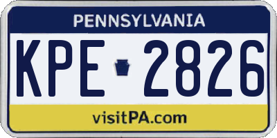 PA license plate KPE2826