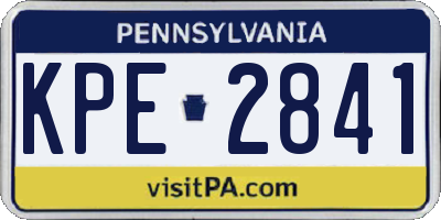 PA license plate KPE2841