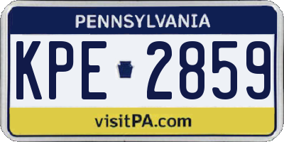 PA license plate KPE2859