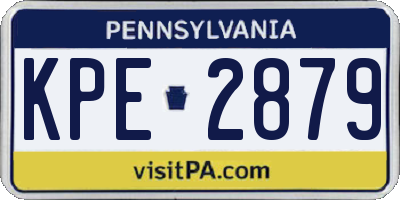 PA license plate KPE2879