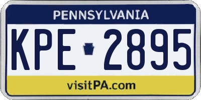 PA license plate KPE2895