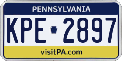 PA license plate KPE2897