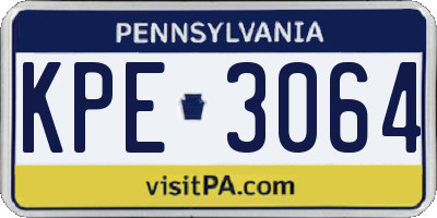 PA license plate KPE3064