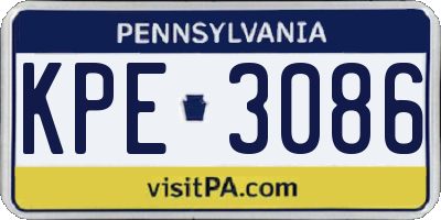 PA license plate KPE3086