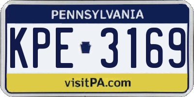PA license plate KPE3169