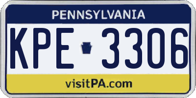 PA license plate KPE3306
