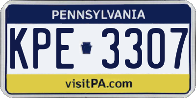 PA license plate KPE3307