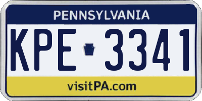 PA license plate KPE3341