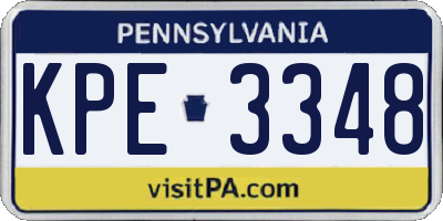 PA license plate KPE3348