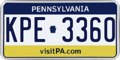PA license plate KPE3360